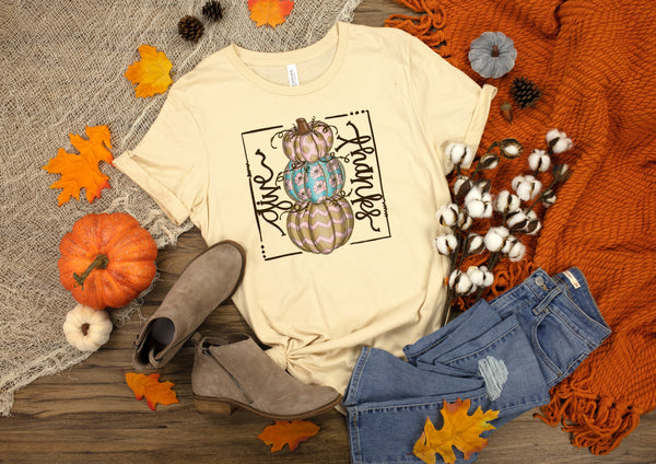Give thanks stacked pumpkins HIGH HEAT screen print transfers
