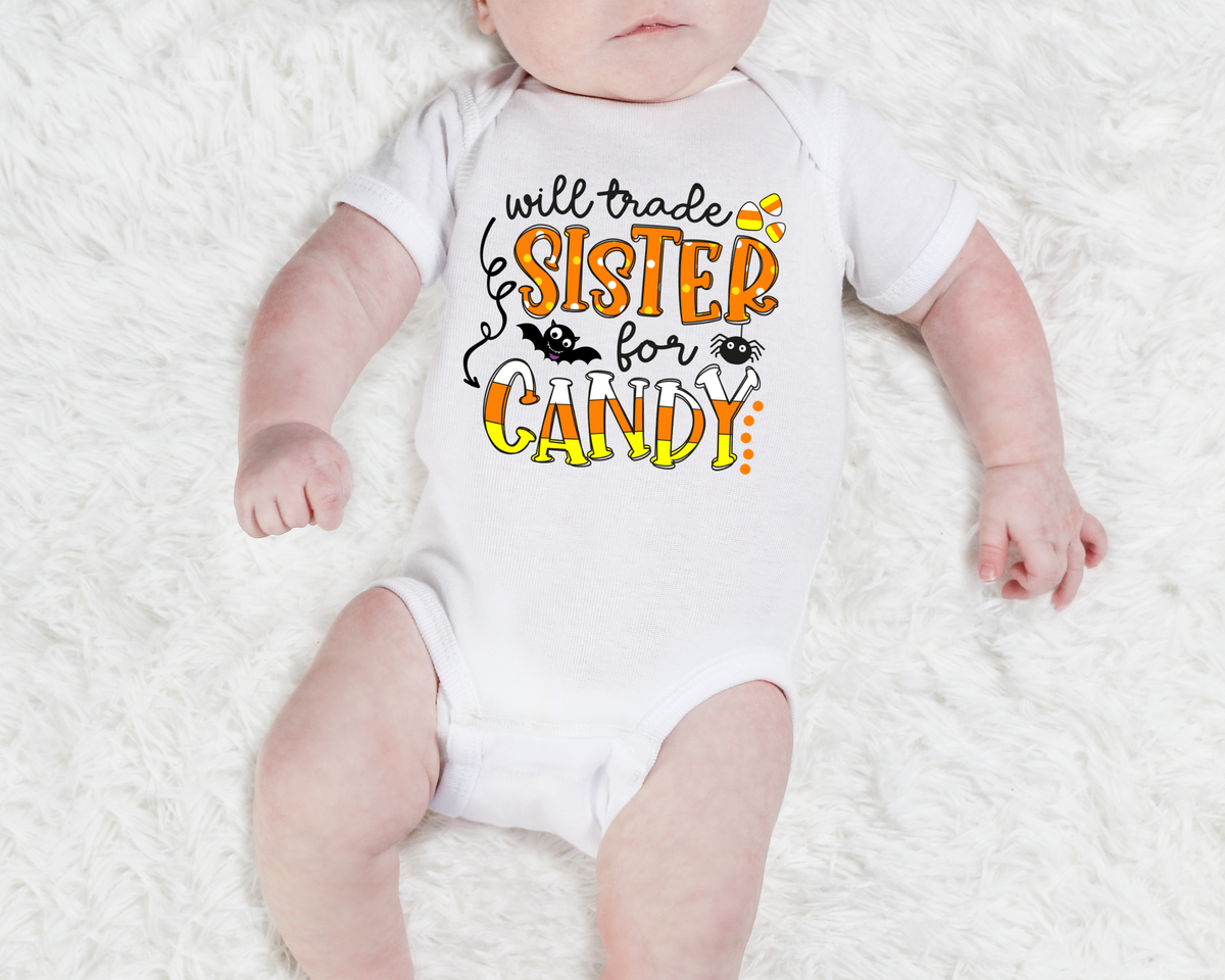 INFANT will trade sister for candy HIGH HEAT screen print transfer