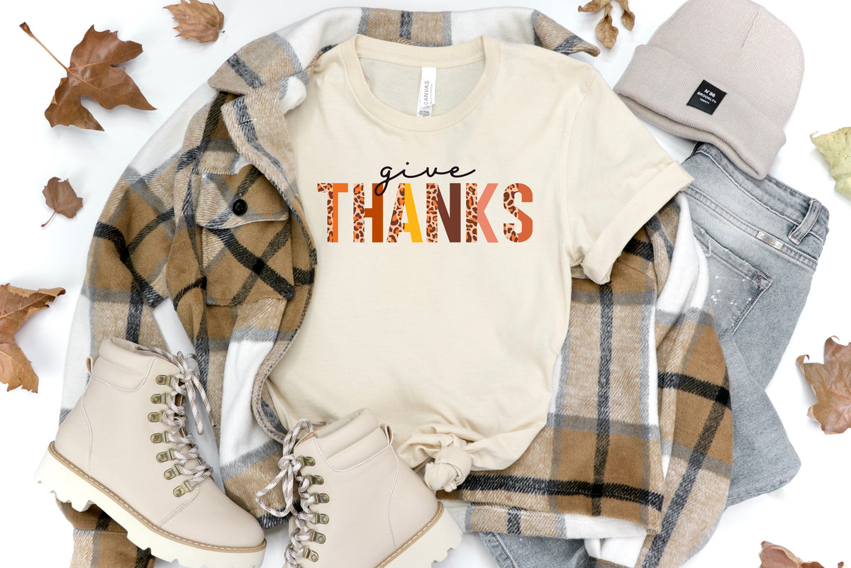 Boho Give thanks HIGH HEAT screen print transfer