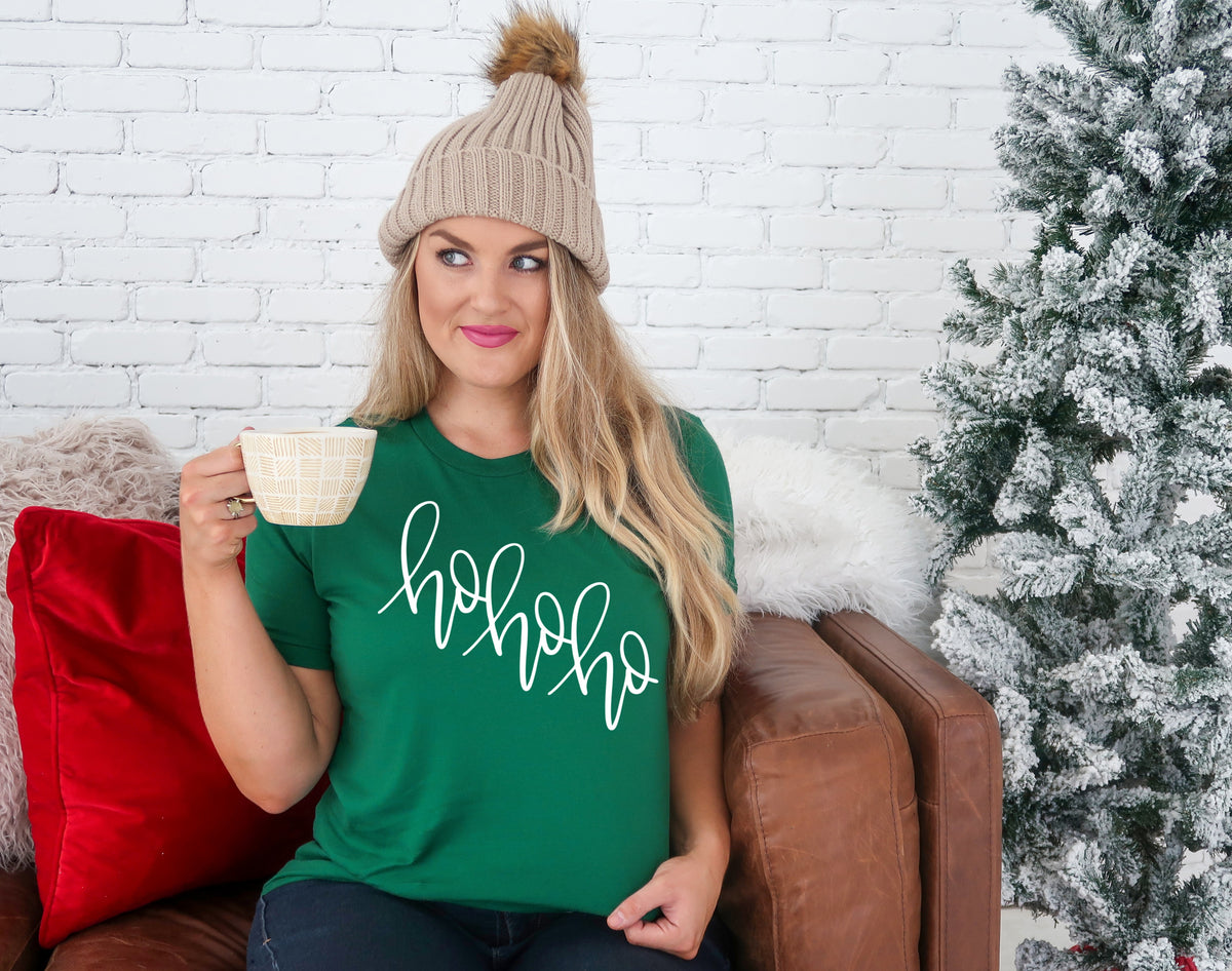 Ho ho ho (slanted) WHITE screen print transfer