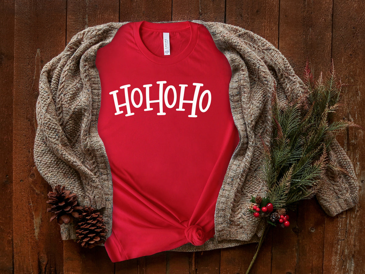 Hohoho WHITE (straight)screen print transfer