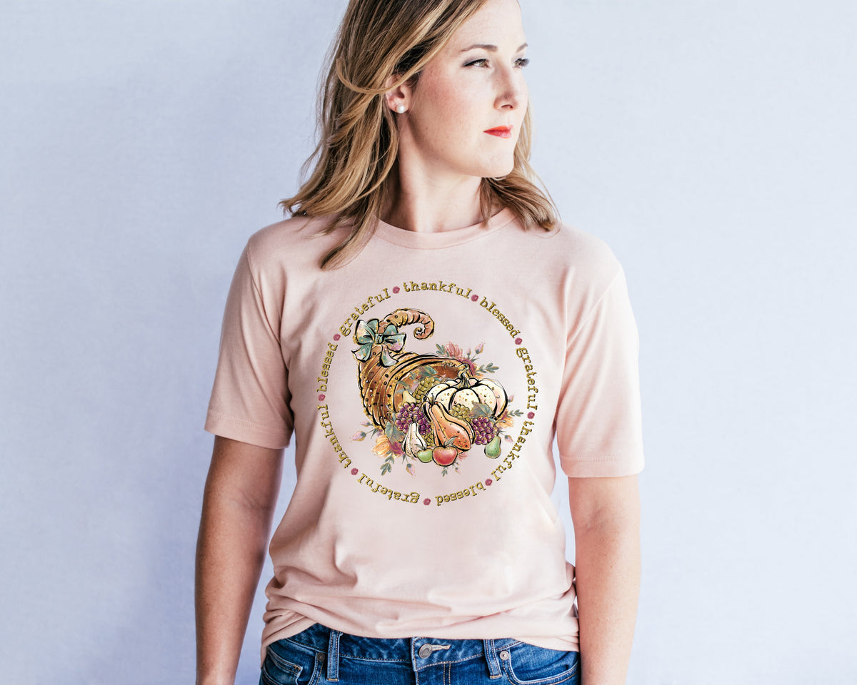 Grateful thankful and blessed HIGH HEAT screen print transfer