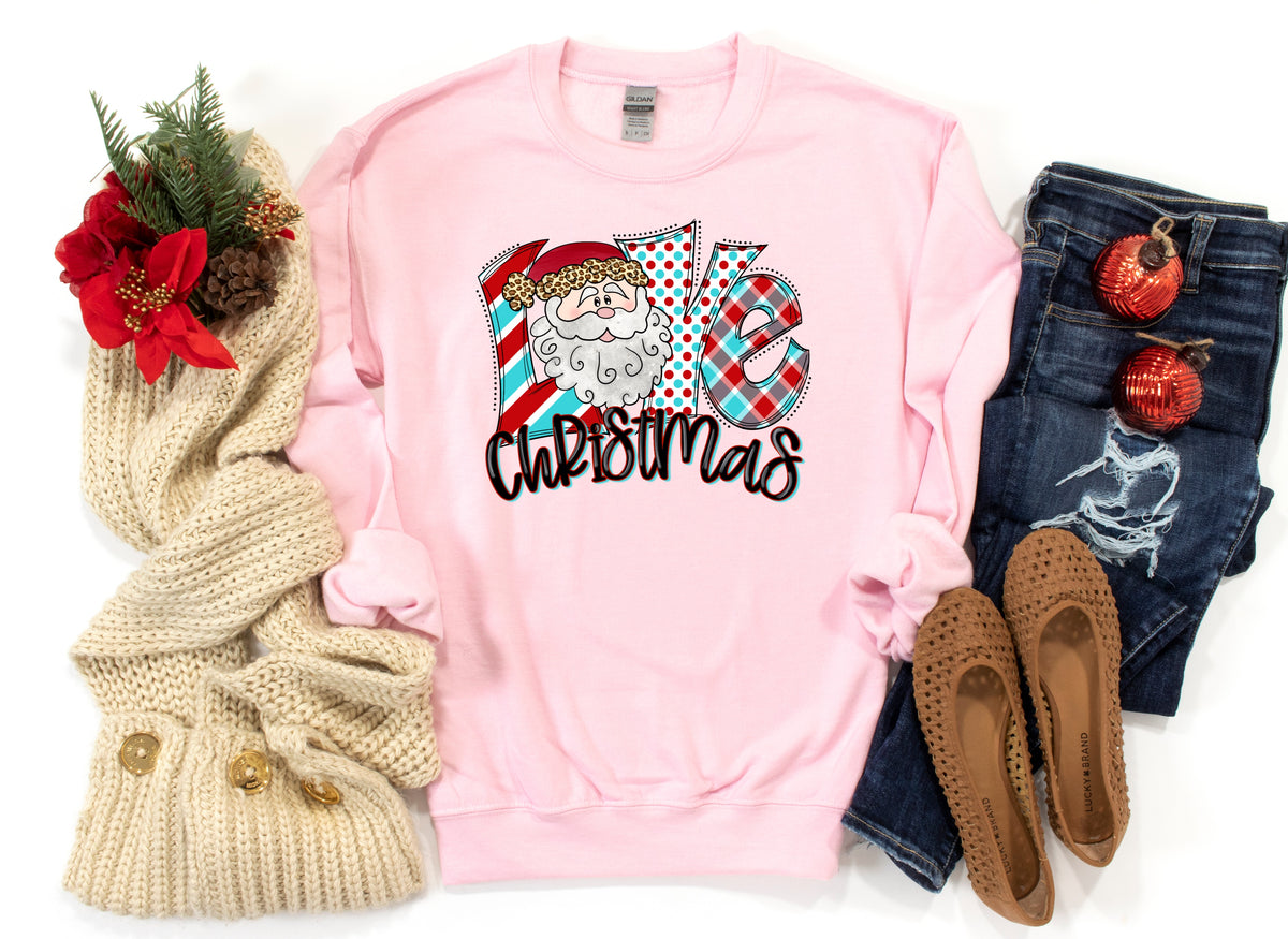 Love Christmas SANTA HIGH HEAT screen print transfer