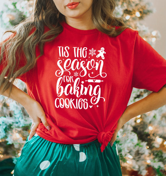 Tis the season for baking cookies WHITE screen print transfer
