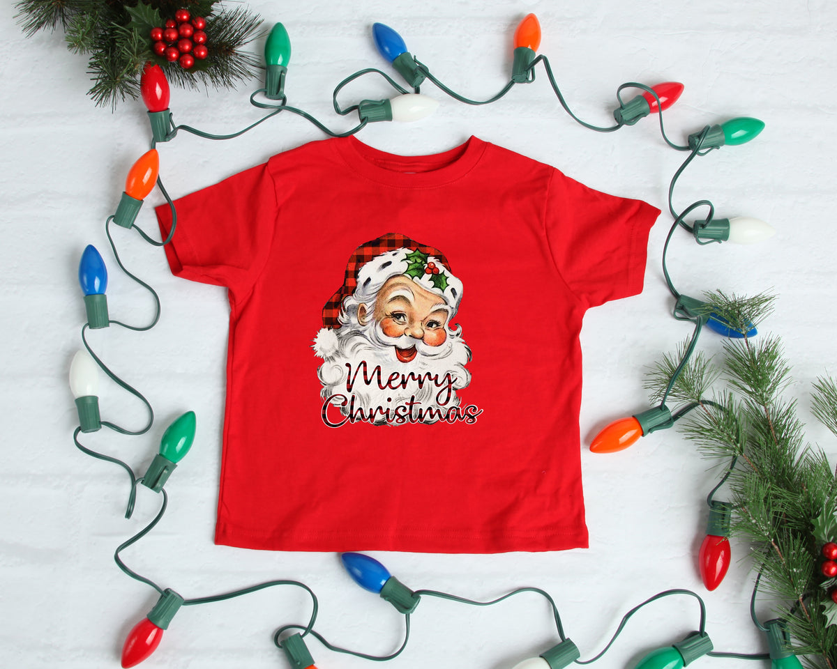 INFANT Vintage Santa Merry Christmas HIGH HEAT screen print transfer