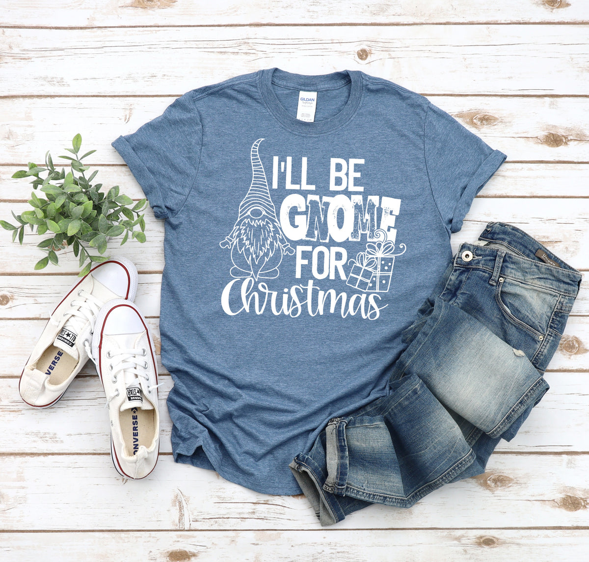 I'll be Gnome for Christmas screen print transfer