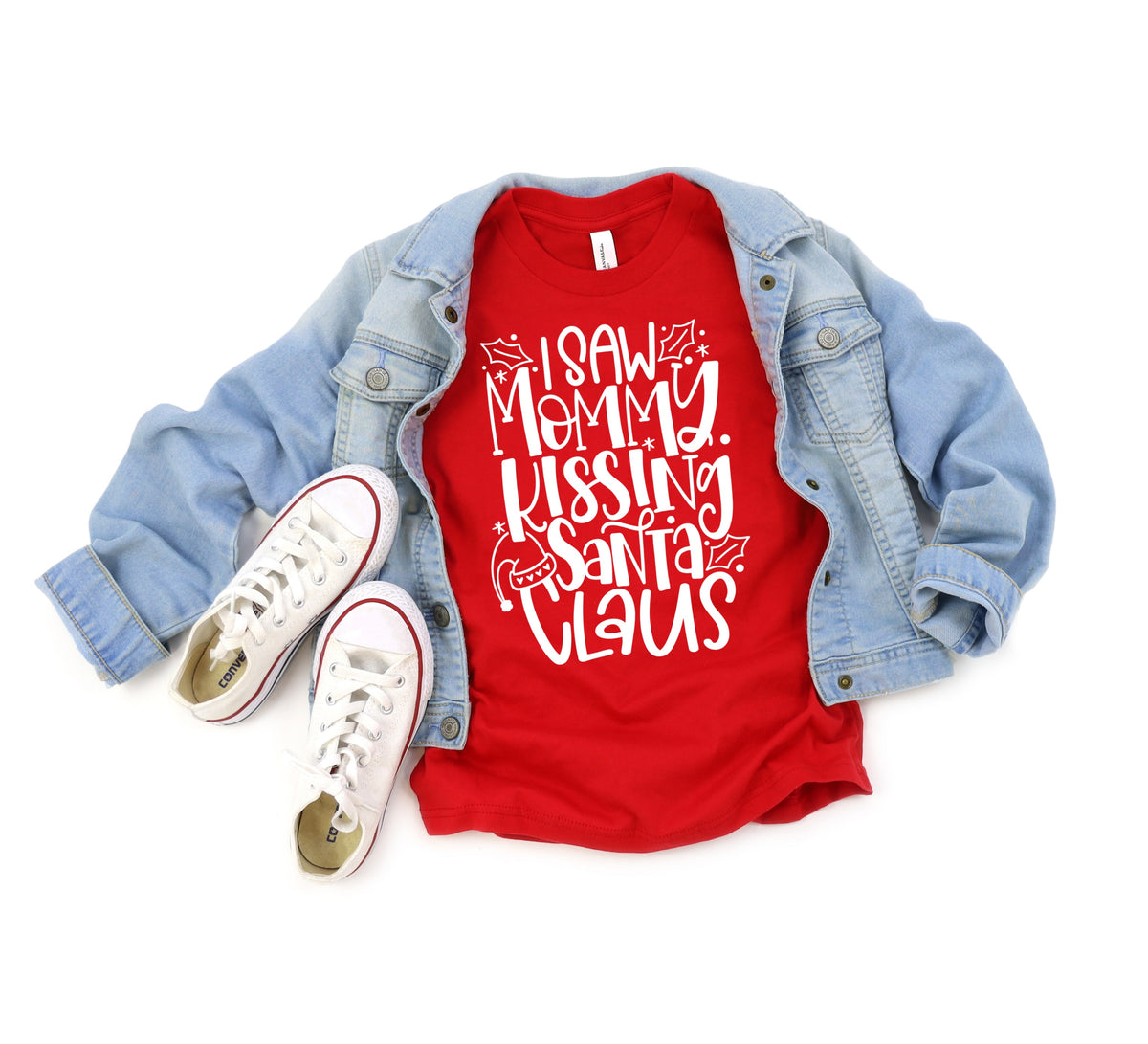 I saw mommy kissing santa YOUTH 6" screen print transfer