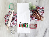 TOWEL size Christmas lights are my favorite color HIGH HEAT screen print transfer