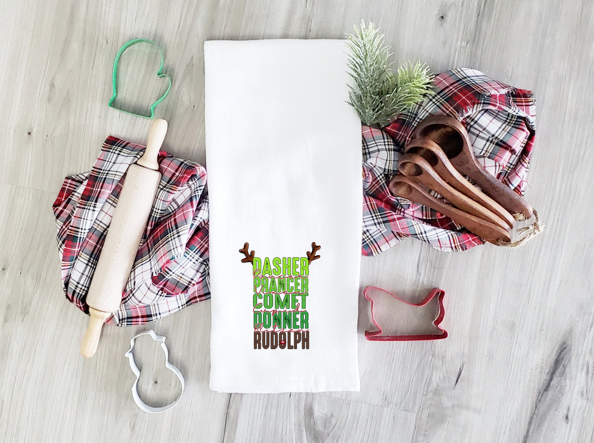 TOWEL Size Reindeer names HIGH HEAT screen print transfer