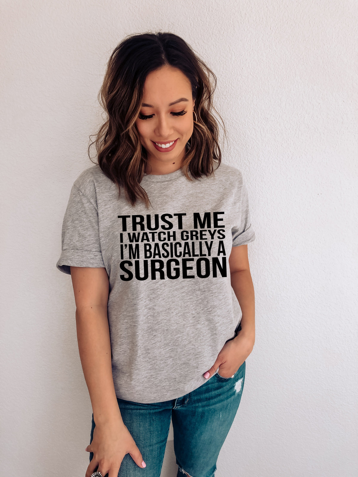 Trust me I watch Greys BLACK screen print transfer