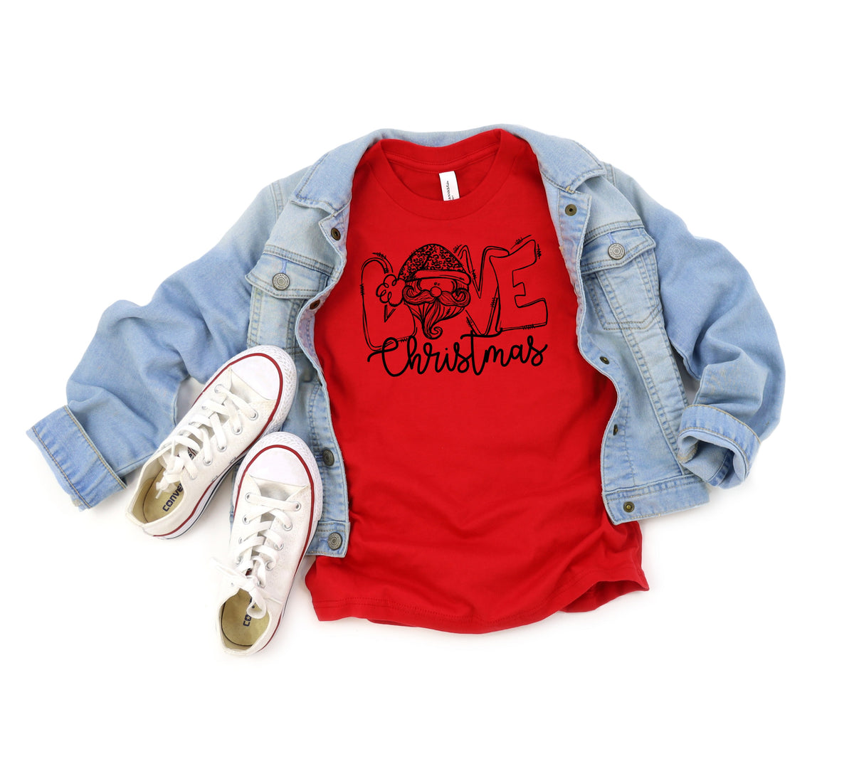 Love Christmas BLACK YOUTH 7" screen print transfer