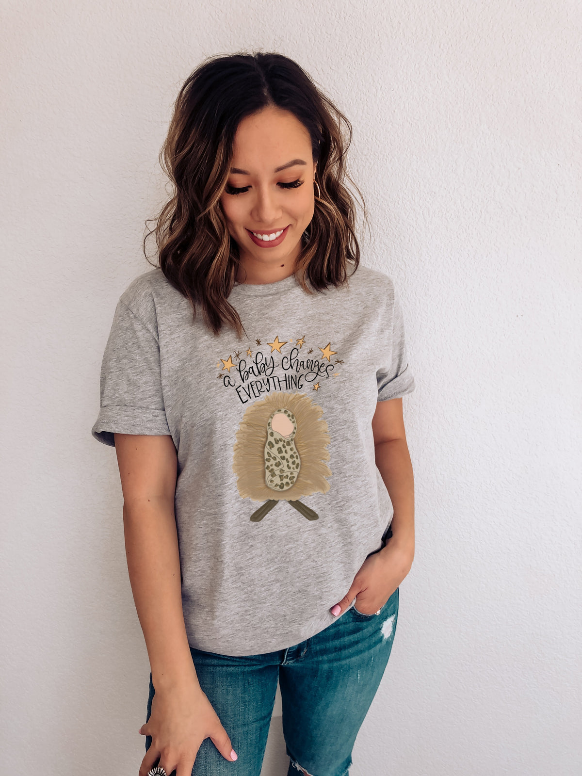 A baby changes everything HIGH HEAT screen print transfer