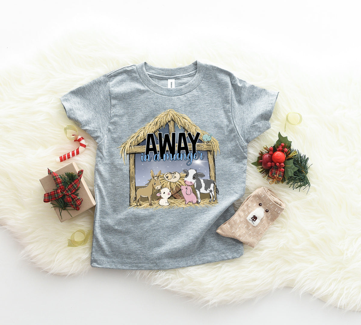 YOUTH Away in a manger HIGH HEAT screen print transfer