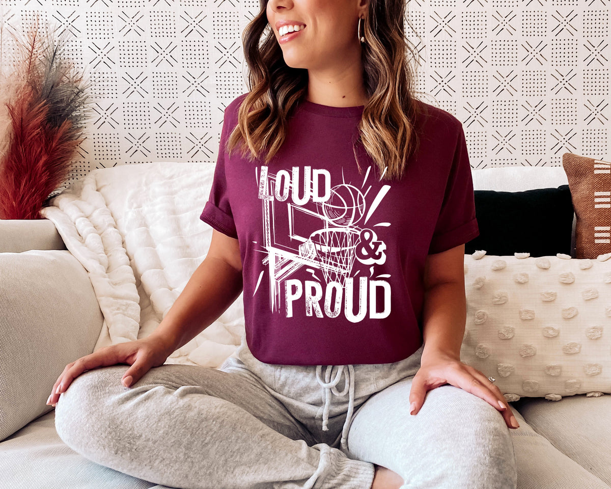 WHITE Loud & Proud (basketball) screen print transfer