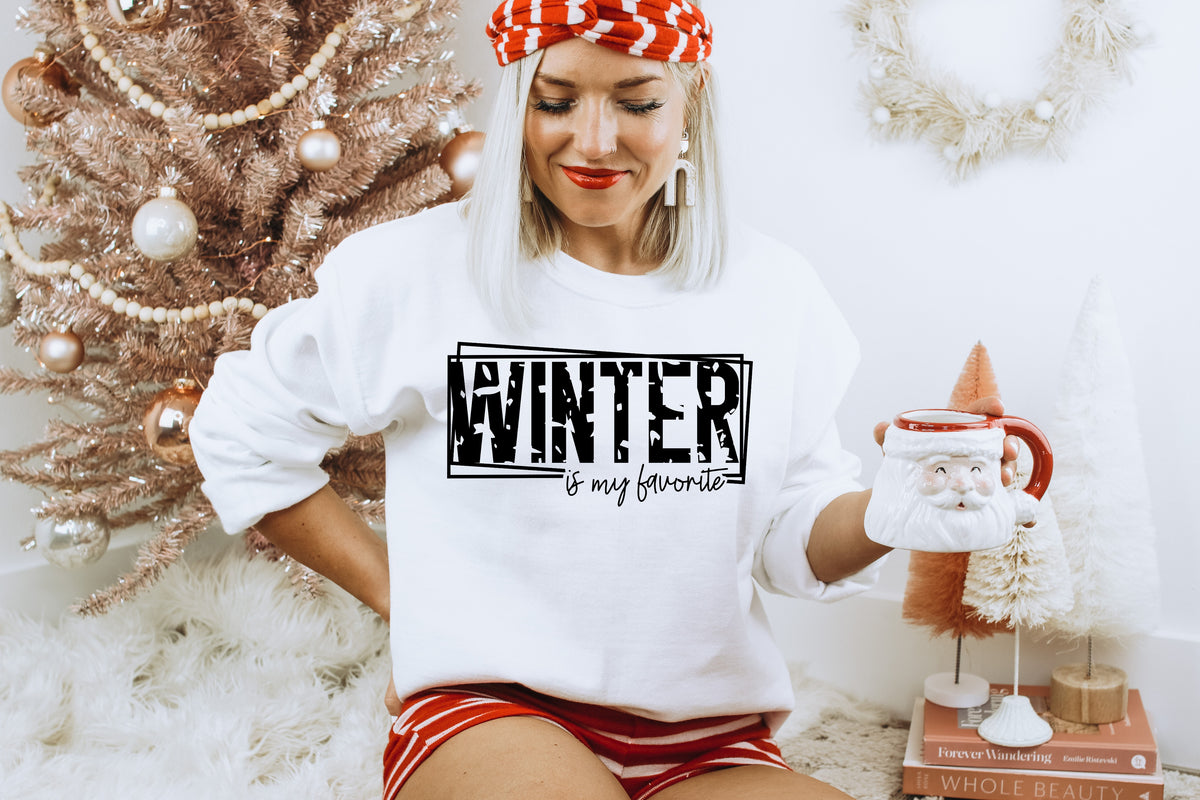 Winter is my favorite BLACK screen print transfer