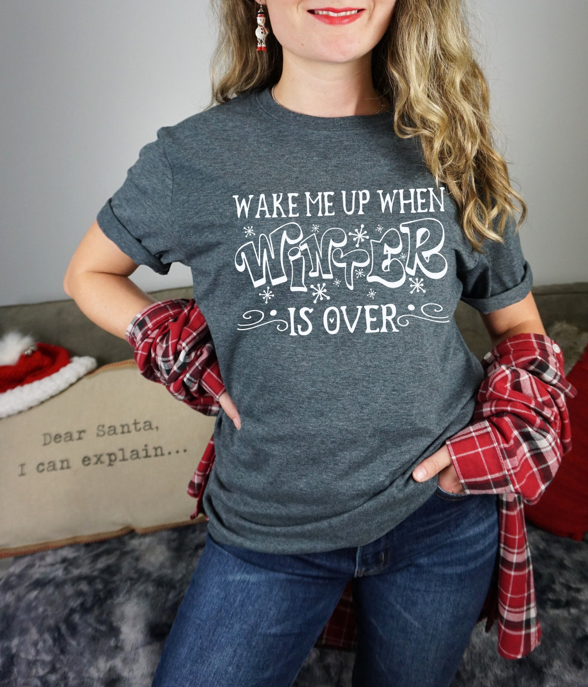 Wake me up when winter is over WHITE screen print transfer