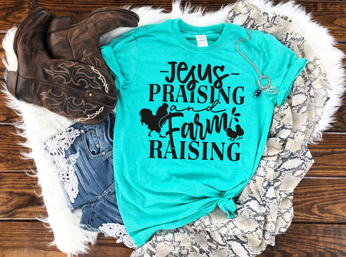 BLACK Jesus praising and farm raising (chicken) screen print transfer(chickens)