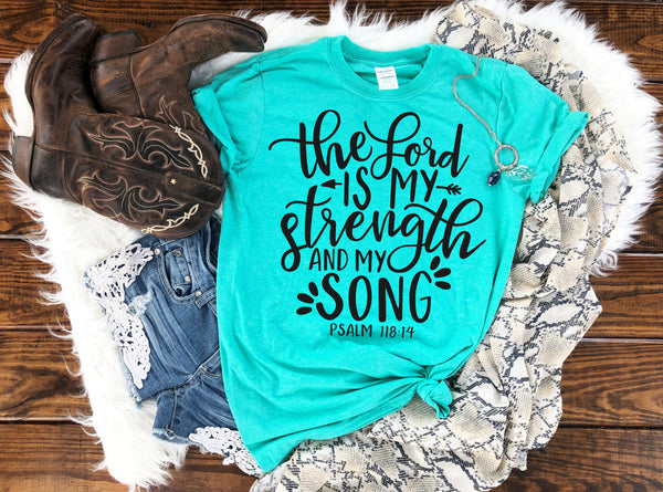 The lord is my strength and my song screen print transfer