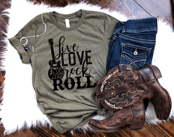 BLACK Live love rock & roll screen print transfer