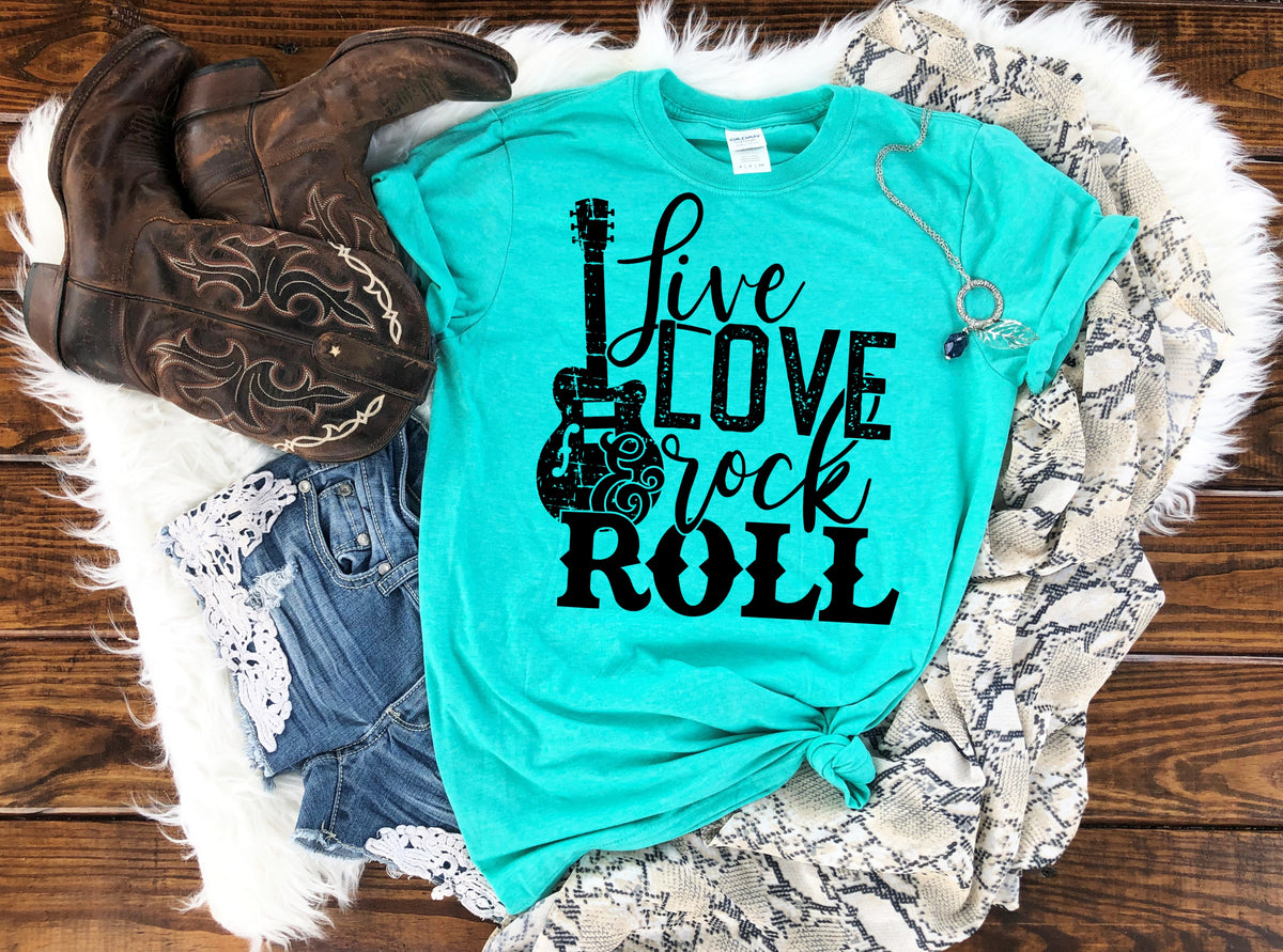 BLACK Live love rock & roll screen print transfer