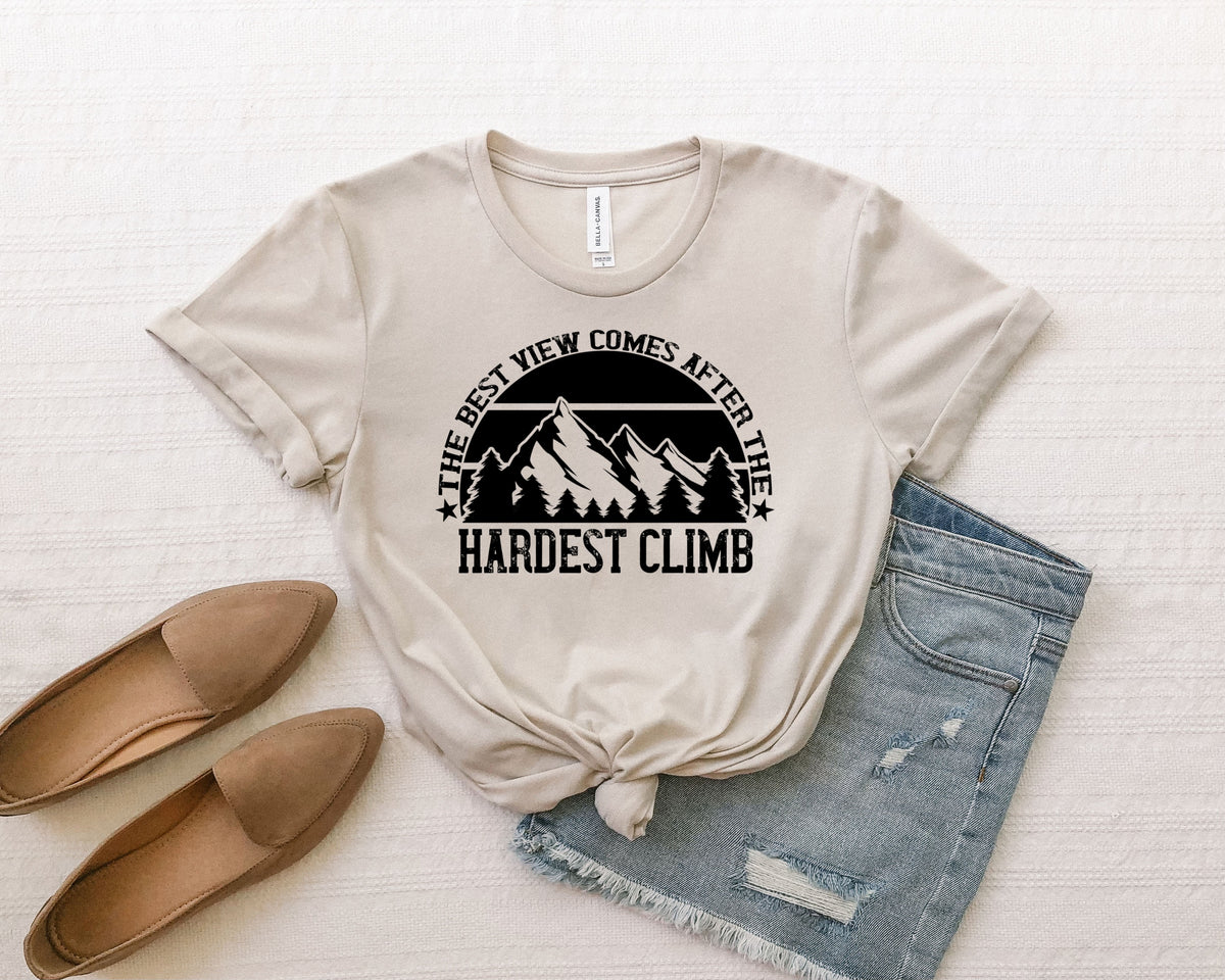 The best view comes after the hardest climb BLACK screen print transfer