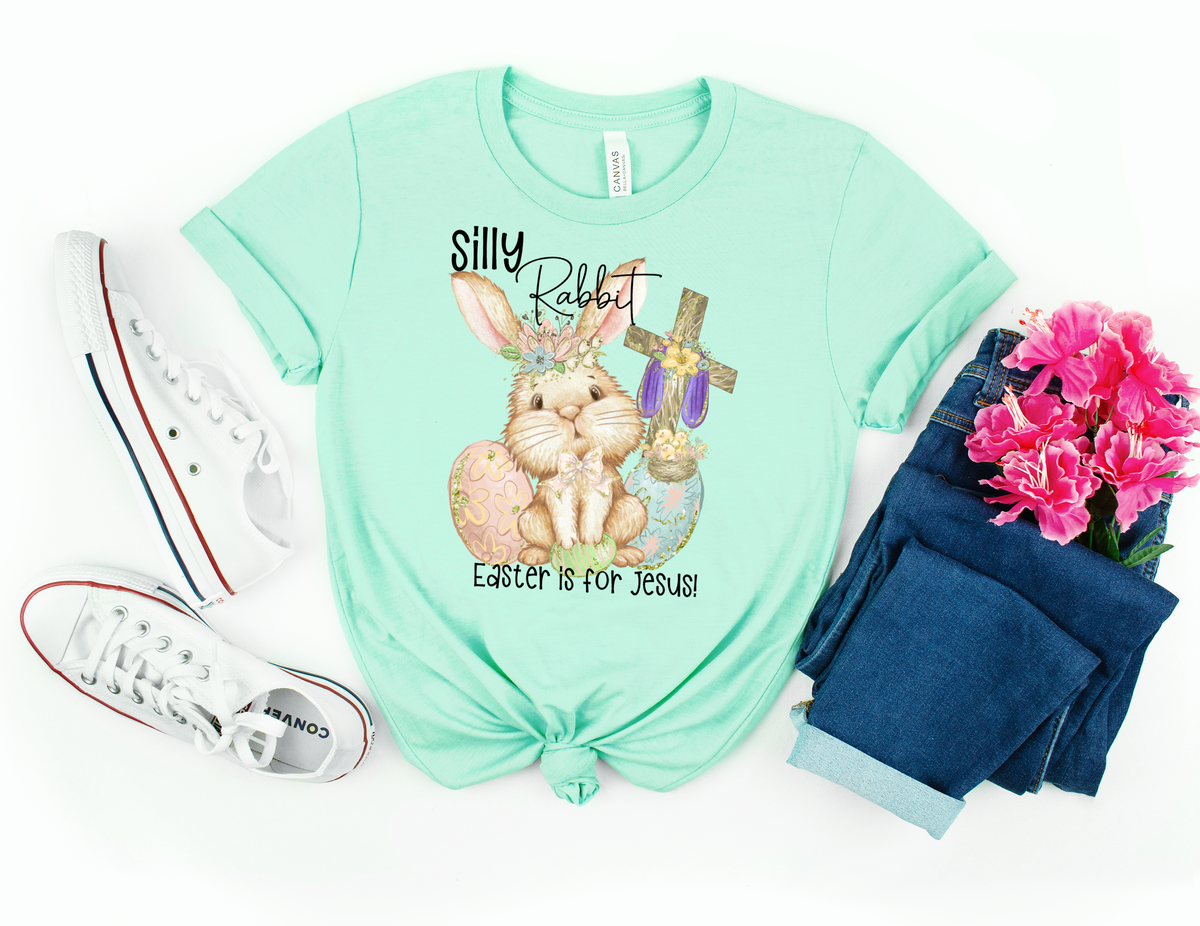 Silly Rabbit Easter is for Jesus HIGH HEAT screen print transfer