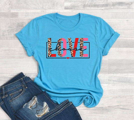 Choose love (leopard/red/pink) HIGH HEAT screen print transfer