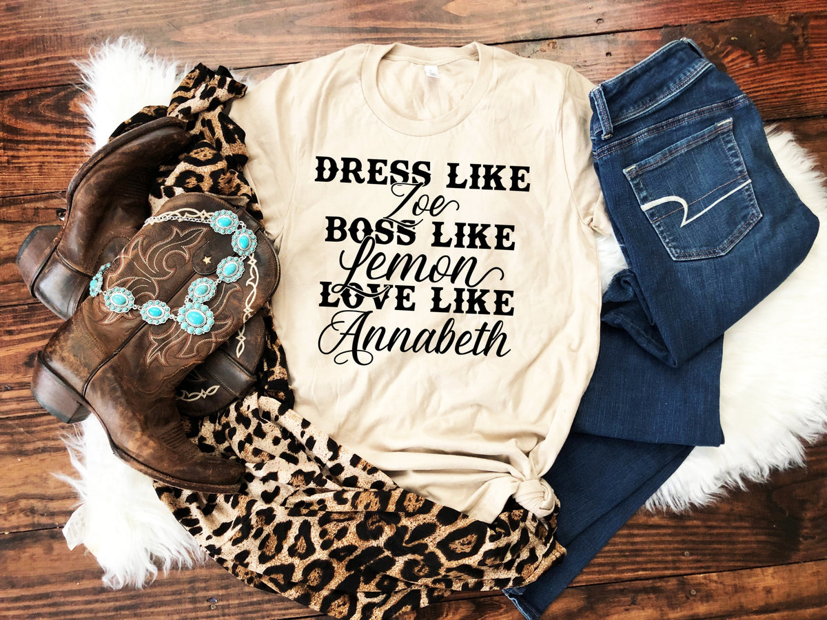BLACK Dress like Zoe Boss like Lemon Love lime Annabeth screen print transfer