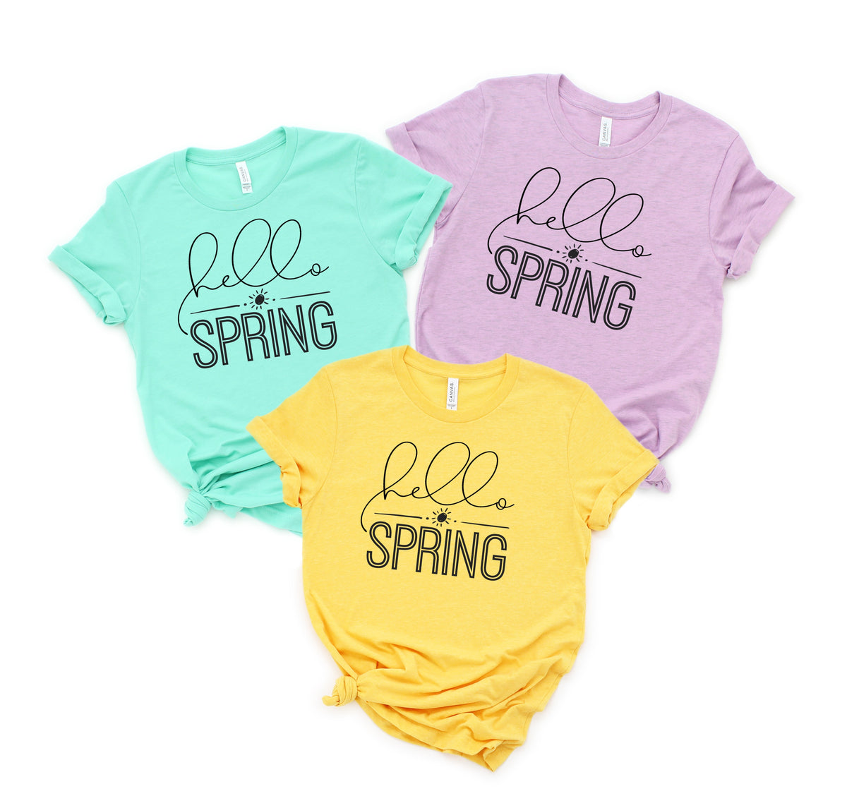 BLACK Hello Spring screen print transfer