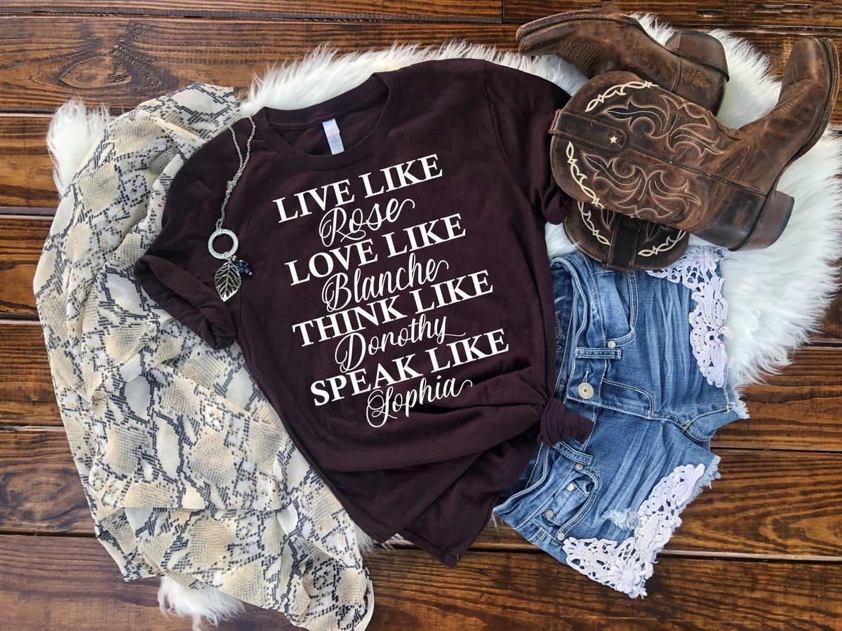 WHITE Live like Rose Screen print transfer