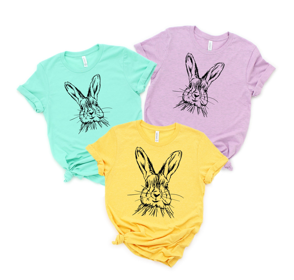 BLACK Sketch bunny screen print transfer