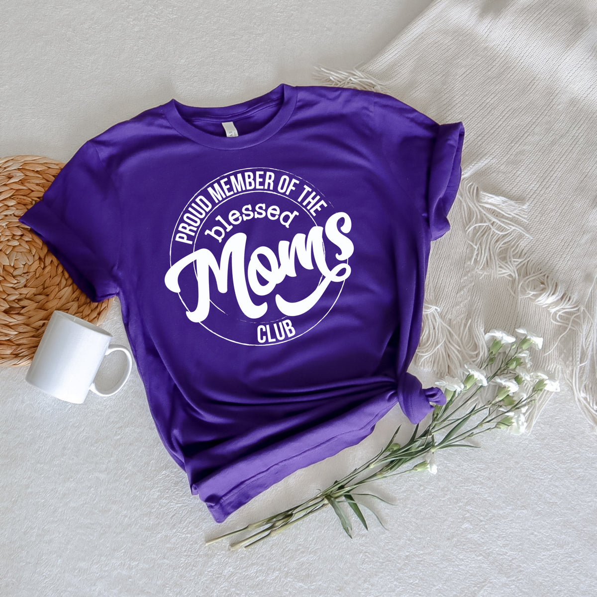 Proud member of the blessed Moms club WHITE screen print transfer