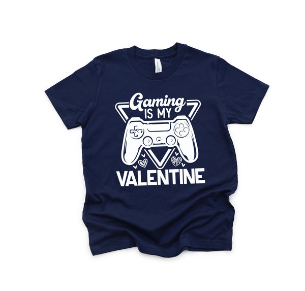 YOUTH Gaming is my valentine WHITE screen print transfer