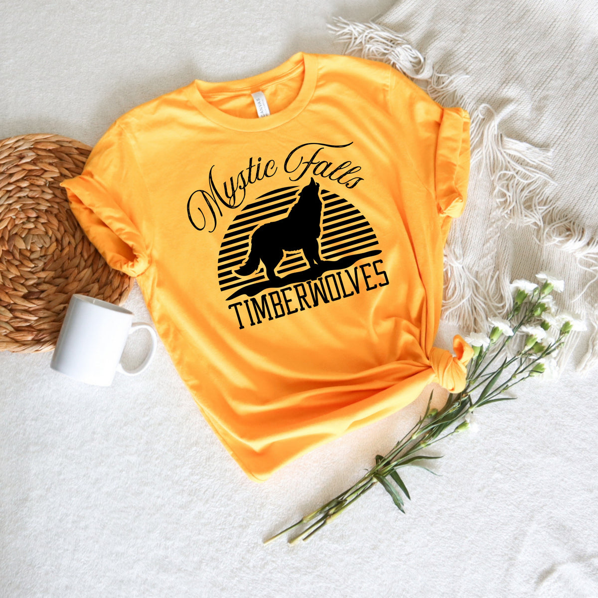 Mystic Falls Timberwolves BLACK screen print transfer