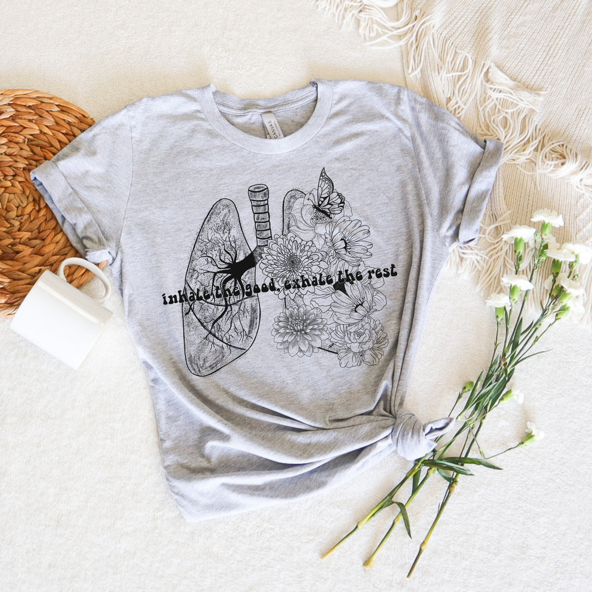 Inhale the good exhale the rest BLACK screen print transfer