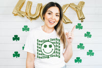 Feeling lucky with smiley KELLY GREEN screen print transfer