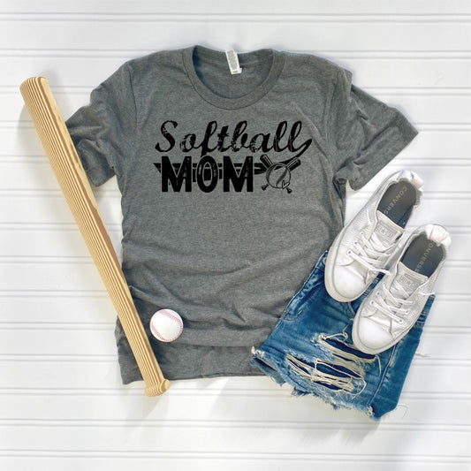 Softball mom BLACK screen print transfer