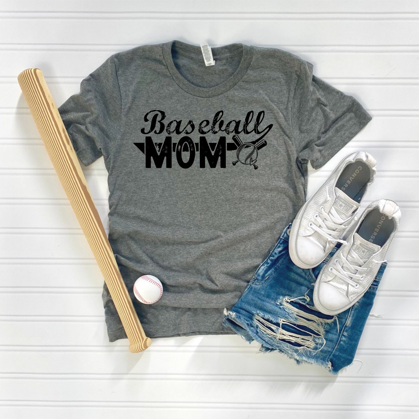 Baseball Mom black screen print transfer