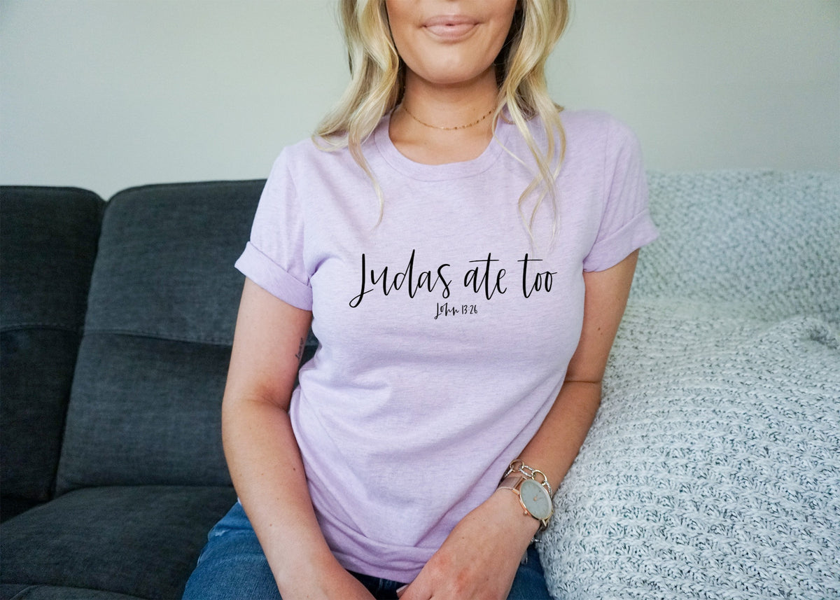 BLACK Judas ate too John 13:26 screen print transfer