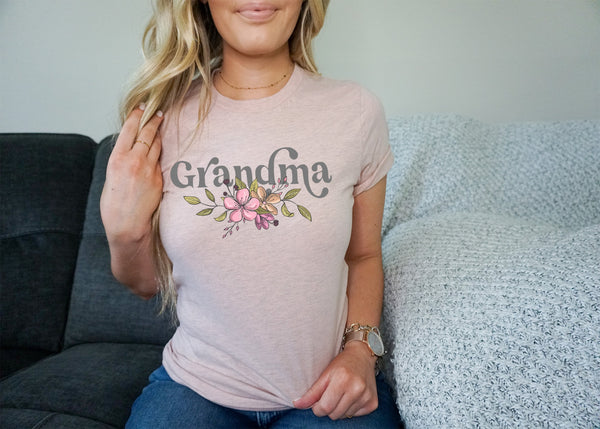 Grandma with flowers DTF