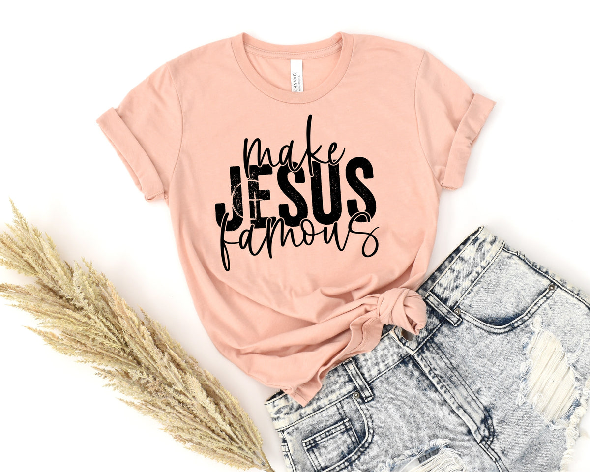 Make Jesus famous BLACK screen print transfer