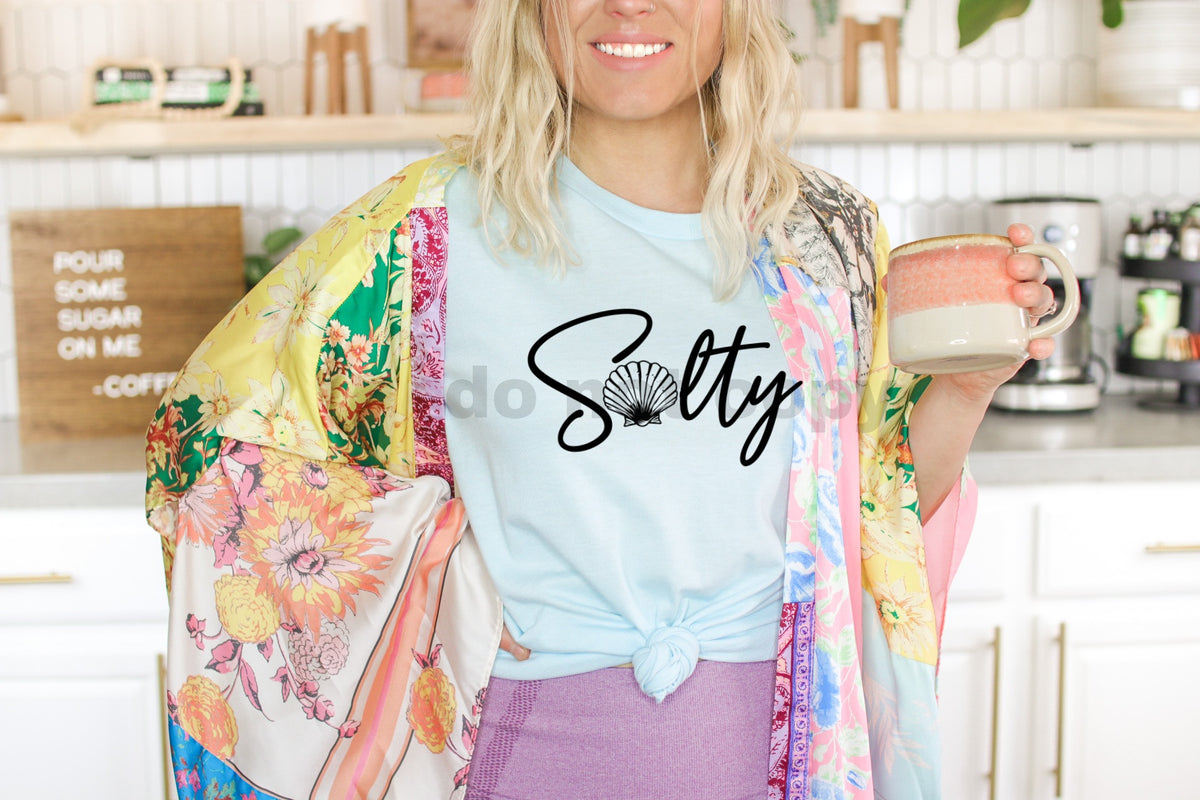 Salty (with shell) BLACK screen print transfer