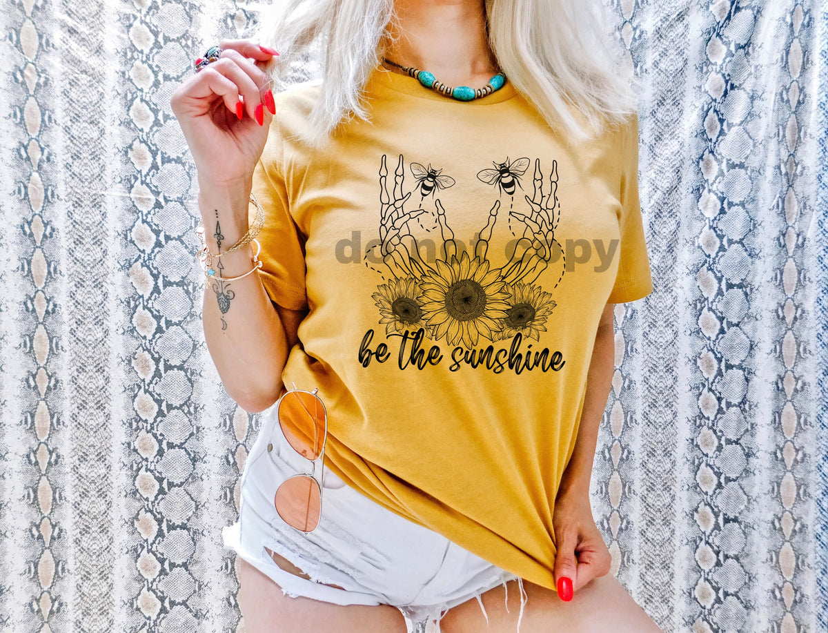 Be the sunshine BLACK screen print transfer