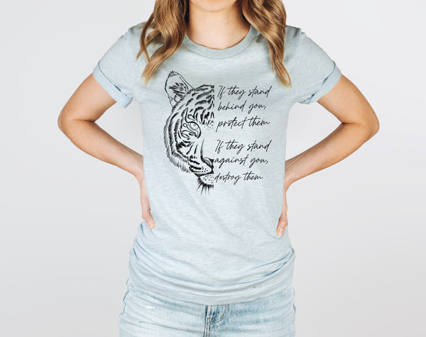 If they stand behind you, protect them BLACK screen print transfer