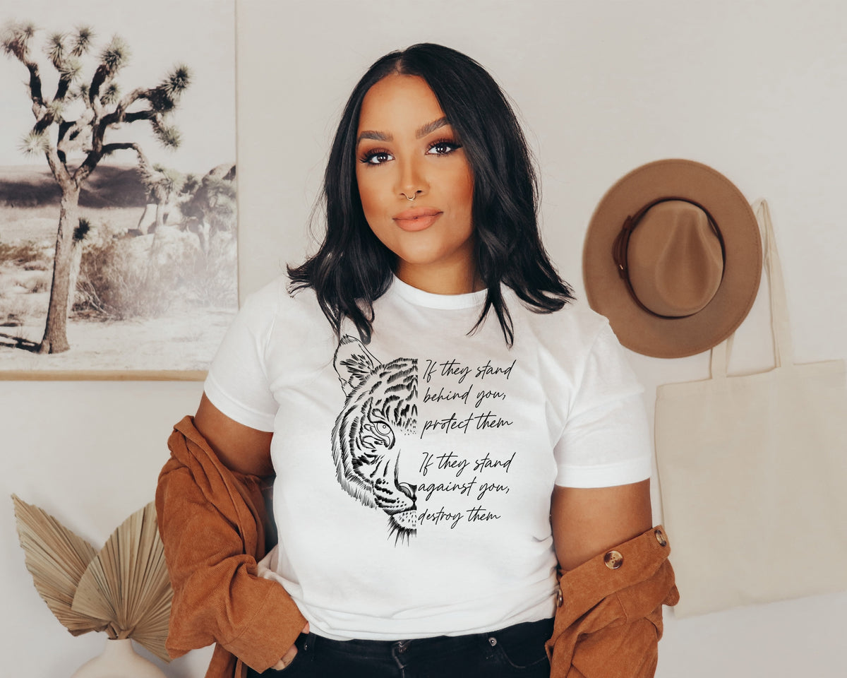 If they stand behind you, protect them BLACK screen print transfer