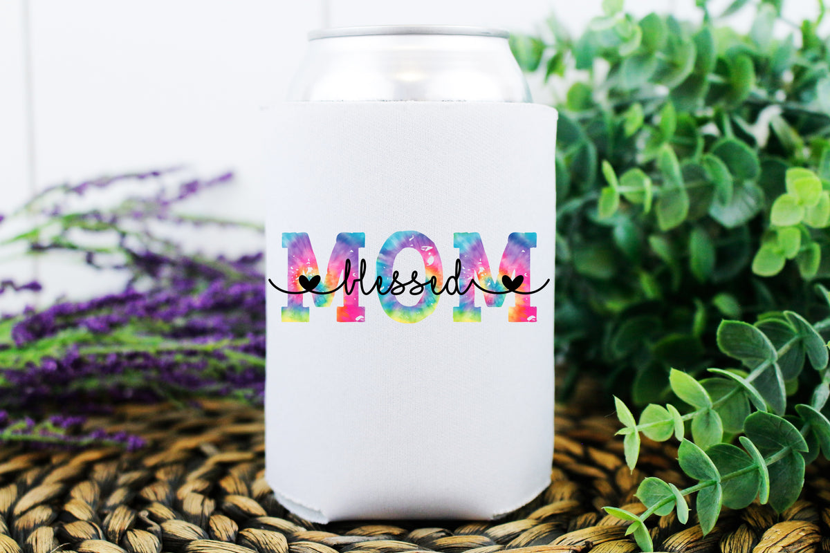 Blessed mom KOOZIE low heat screen print transfer