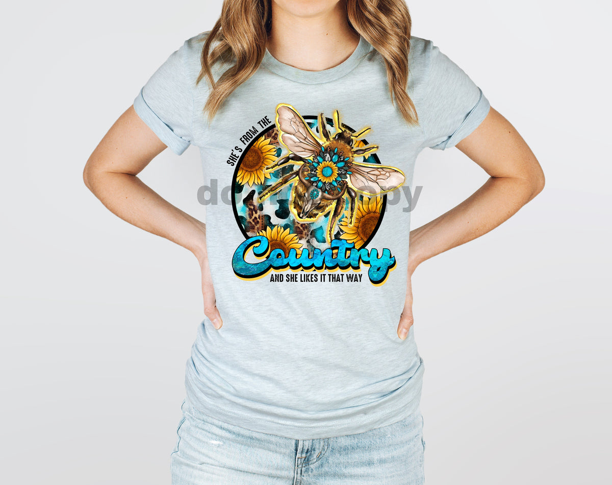 She's from the country HIGH HEAT screen print transfer start ship 4/28