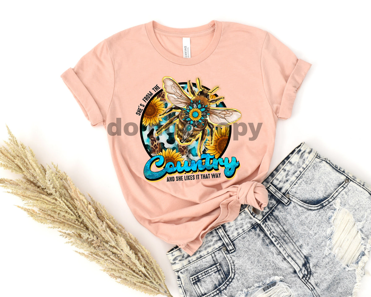 She's from the country HIGH HEAT screen print transfer start ship 4/28