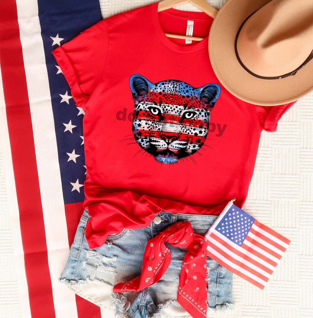 Patriotic tiger HIGH HEAT screen print transfer start ship 4/28