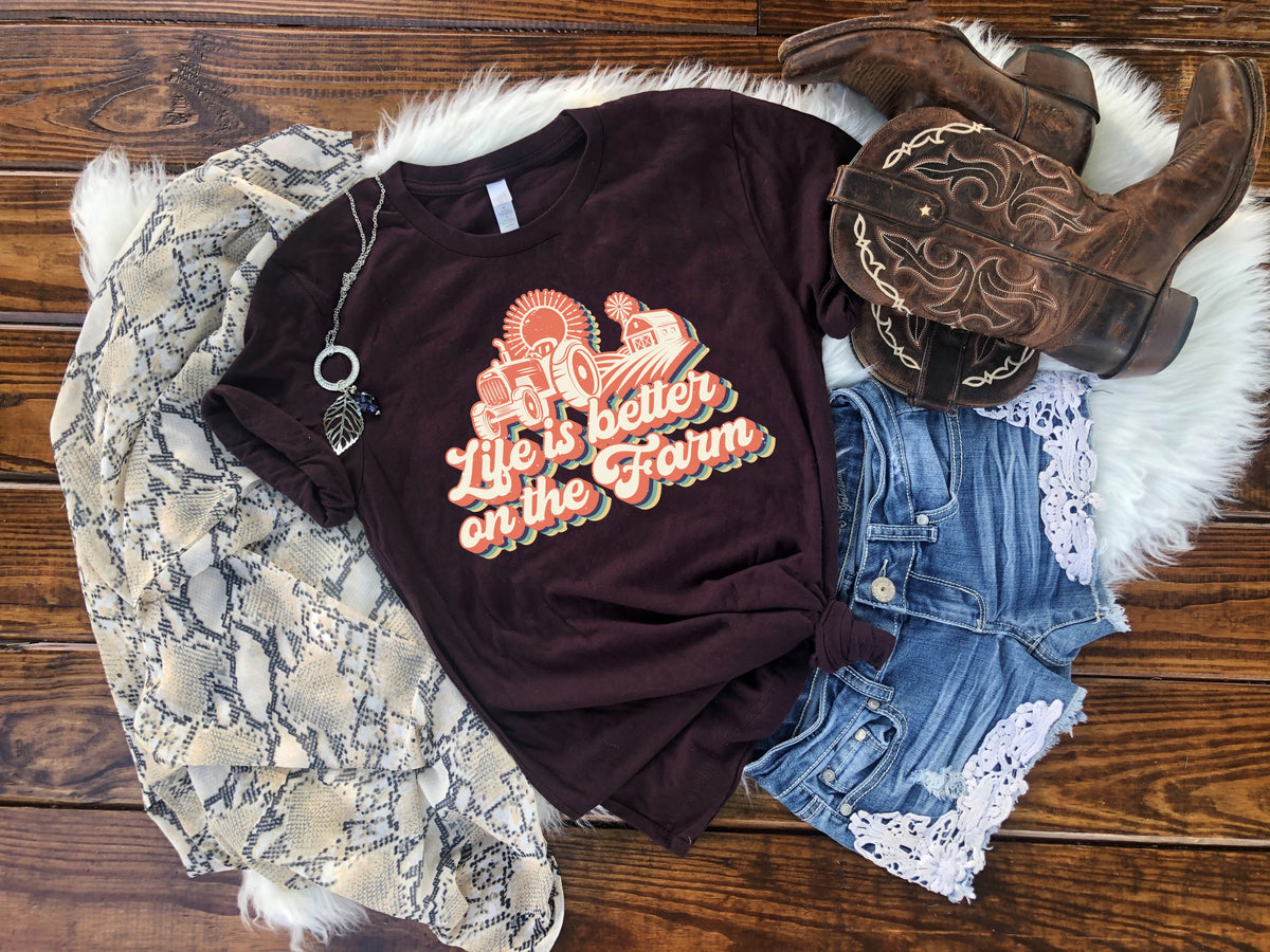 Life is better on the farm HIGH HEAT screen print transfer